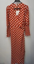 Glamorous Womens Cut Out Ladies Long Spotted Wrap Dress Size Uk 12  Brown