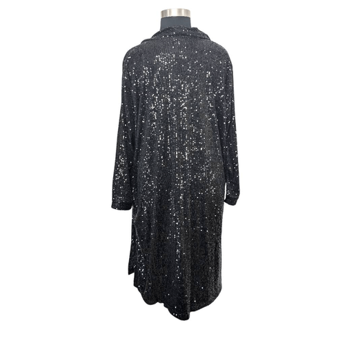 Anthropologie 3X BB Dakota Sequined Duster Jacket Black Evening Elegant NWT Boho - Picture 4 of 14