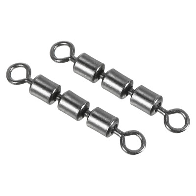 High Speed 3 Roller Swivel, 20Pcs 70lb Copper Barrel Bead Chain Rolling, Black