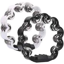 2-Pack 8.25" Double Row Tambourine for Party Flower Form Jingles Percussion Drum