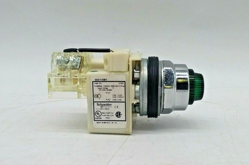 Modulo luce Schneider Electric 9001KM1 con lente verde e blocco contatti - Foto 1 di 5
