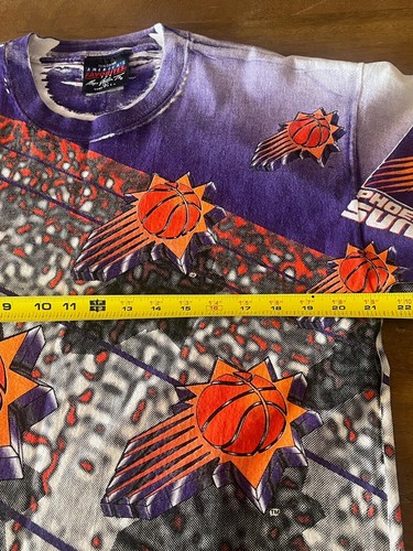 🔥T-shirt vintage anni 90 Phoenix Suns Magic Johnson NBA stampa all over grande LG - Foto 5 di 11