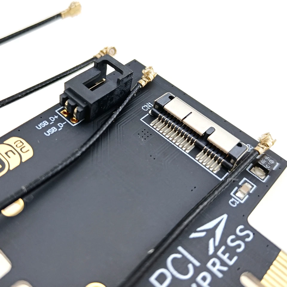 BCM94360CD BCM94331CD Slot to Desktop PC PCIe Converter WiFi Bluetooth 4 Antenna - Image 2 of 4