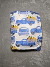 Sydney So Sweet Baby Blanket Trucks Pumpkins Reversible Orange Minky Dots 30x40