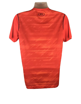 UNDER ARMOUR Men's Neon Orange Fitness T-Shirt Sz SMALL Short