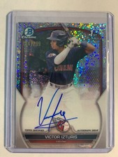 2023 1st Bowman Chrome Speckle Refractor #D /299 Victor Izturis #CPA-VI Auto