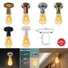 Ceiling Light Fitting Set Industrial Metal Flush Mount Ceiling Lamp E27 Holder