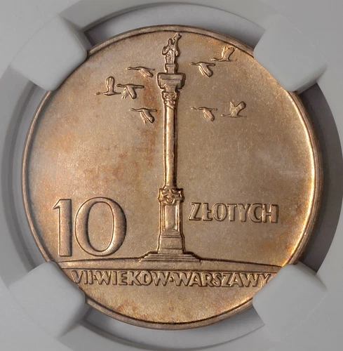 1966 Poland 10 Zlotych Coin, NGC MS 63