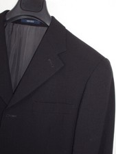Kenzo Homme 3 Button Solid Black Blazer Sz. EU 46/ US 39 R