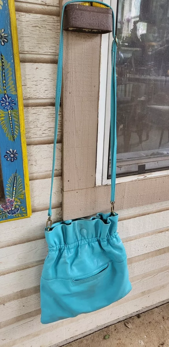 Turquoise leather crossbody clearance bag