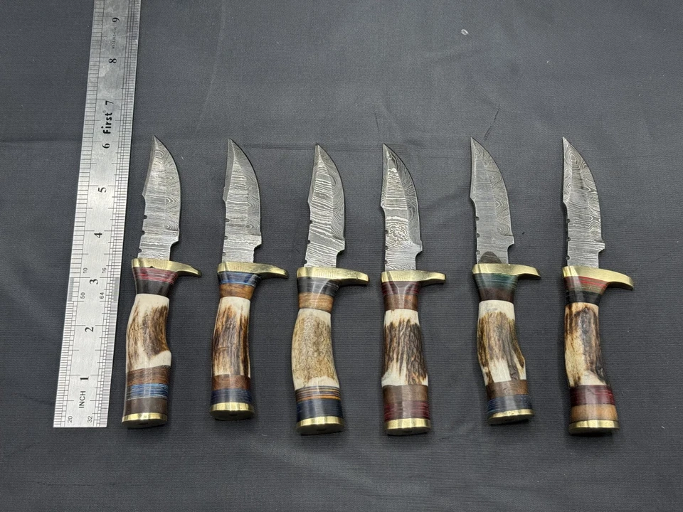 Lot of 20, 6''&8'' Mix,Handmade Damascus Steel knife| Stag, Ram Horn,Bone| AS-39 - Image 3 of 4