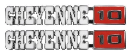 Par de 10 emblemas de guardabarros con sujetadores 67 Super para camioneta Chevy C10 71-72 diestro/derecho Cheyenne Foto 2 de 4