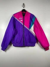 Vtg Arctic Womens Full Zip Thinsulate Quit Lined Ski Jacket Purple Pink Sz XL