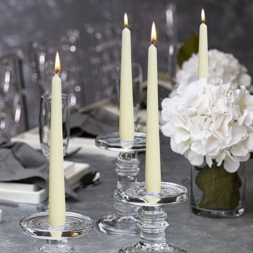Ivory Taper Candles 100 Count Bulk Pack - 10 Inch Dinner Candle Set - 7+ Burn... - Picture 6 of 9