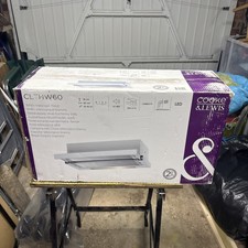 Cooke & Lewis Cooker Hood Extractor Fan Kitchen white LED (W)60cm telescopic 