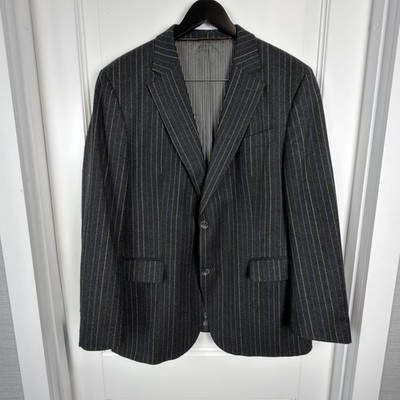 Carl Gross Blazer Herren 44 S Grau Wolle Nadelstreifen Luxus Mond Stoff Nils ...
