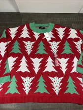New NWT 33 Degrees Sweatshirt KNIT UGLY CHRISTMAS TREE SWEATER Large
