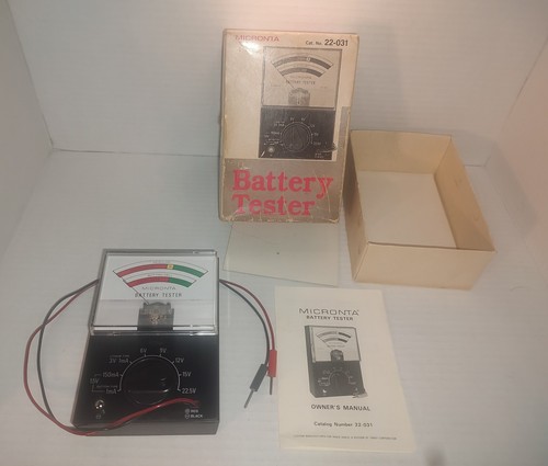 Vintage Micronta Battery Tester 22-031 In Original Box, Manual, Tested Works