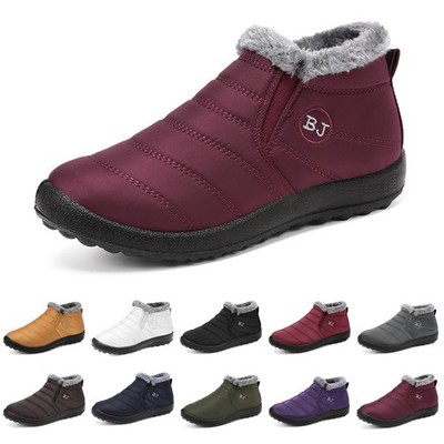 Damen Warm Winterschuhe Plush Gefütterte Schneestiefel Winter Rutschfeste Boots