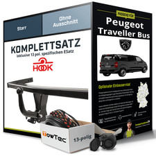 Für PEUGEOT Traveller Bus Typ V Anhängerkupplung starr +eSatz 13pol 16- AHK
