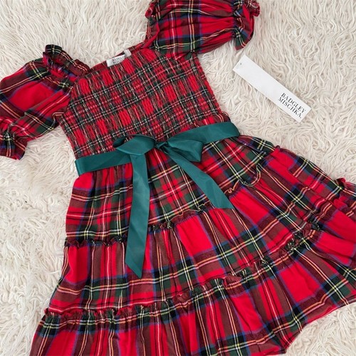 CUTE Badgley Mischka Girls Red Tartan Plaid Holiday Dress Size 5 Party Winter - Picture 7 of 8