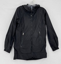 Lululemon Womens Black Full Zip Lightweight Hooded Windbreaker Jacket Sz 4