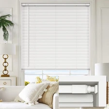 LazBlinds No Tools No Drill 1" Vinyl Mini Blinds, Cordless Blinds for...