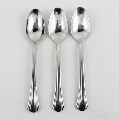 Lot Von 3 Hampton Silversmiths Teelöffeln Gertrude Muster 18/10 Edelstahl