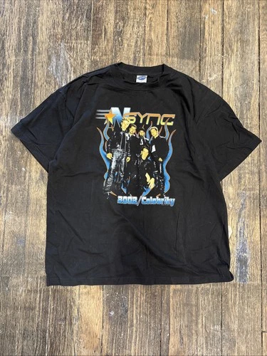 NSYNC 2001 Vintage Boy Band Concert Tour Shirt Black SIZE XL 2000s vintage concert t-shirt, vintage, size XL, single stitch, B+ condition