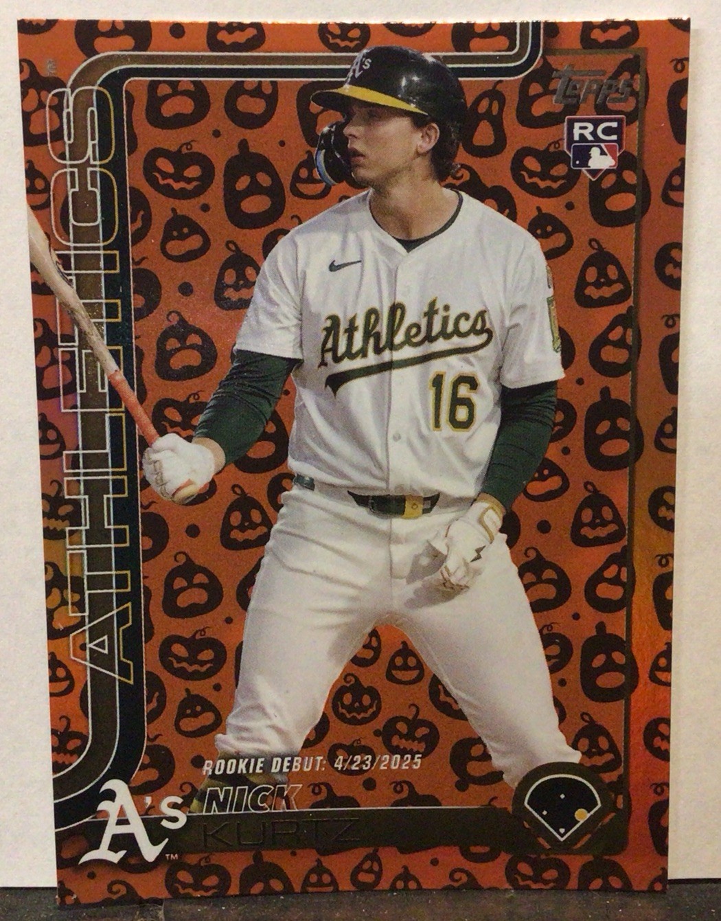 2025 Topps Update Series - Rookie Debut Nick Kurtz #US197 Jack-O'-Lantern Foil