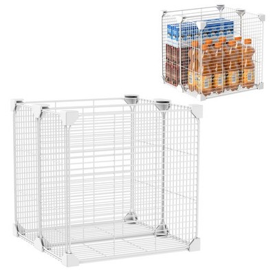Deep Freezer Organizer Bin 13.8''x13.8''x13.8'', Vertical Sides Wire Freezer Bas...