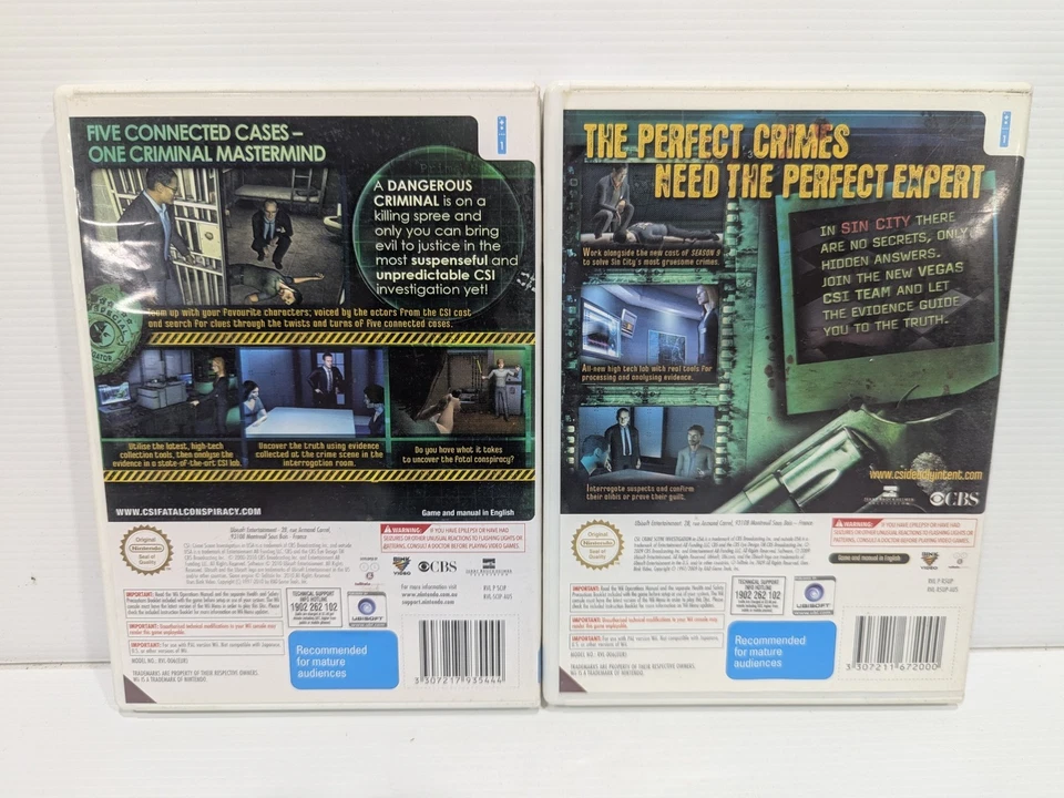 Nintendo Wii CSI Crime Scene Investigation Fatal Conspiracy & CSI Deadly Intent - Image 2 of 4