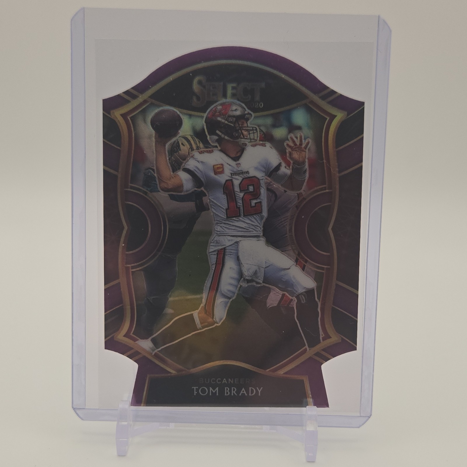 2020 Select Tom Brady #1 Purple Prizm Die-Cut Concourse Buccaneers GOAT