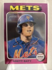 Brett Baty- 2024 Topps Heritage Chrome # /699 Mets LFGM