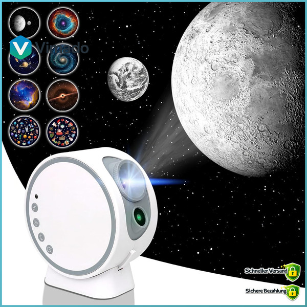 Sternenhimmel Projektor Lampe Planetarium Nachtlicht 8 Hd-Filmscheiben-image