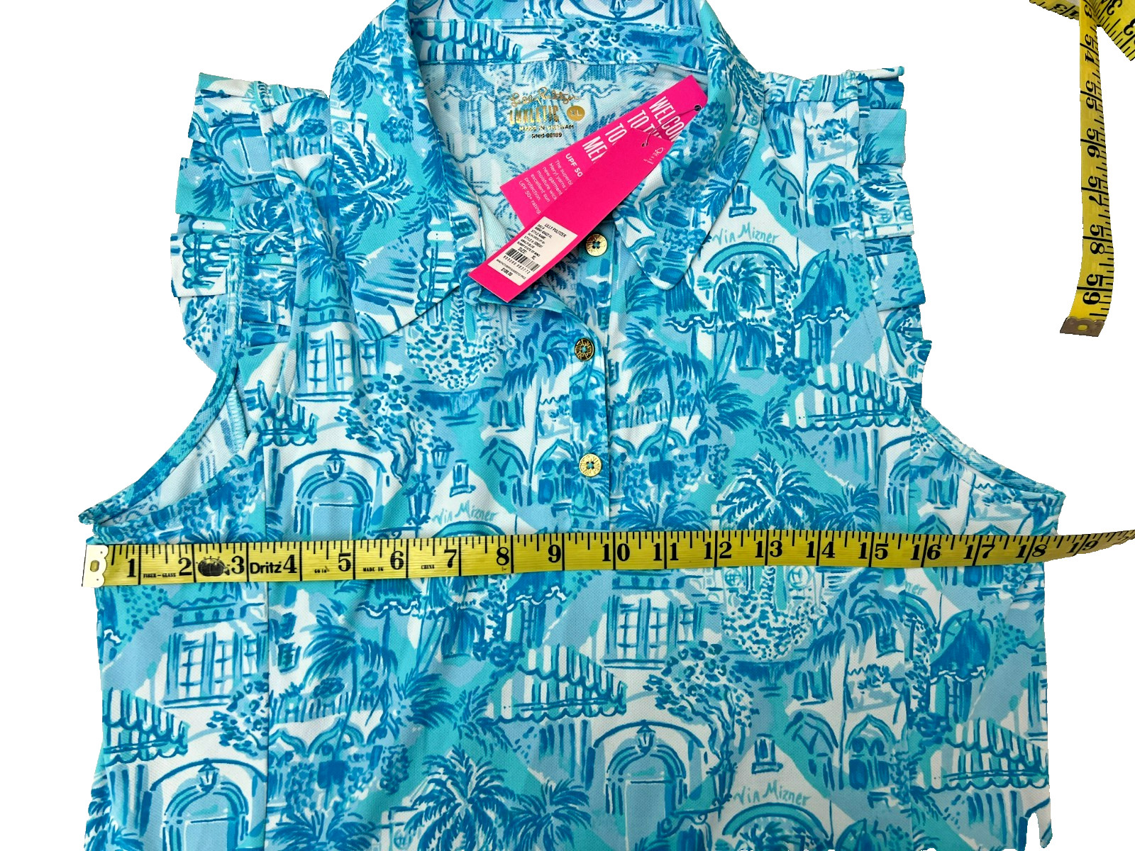 NWT Lilly Pulitzer Luxletic Silvia Golf Dress Amalfi Blue Sunny State of Mind XL
