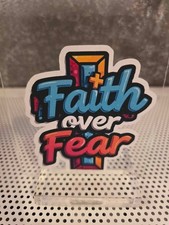 Handmade Vinyl Sticker Faith over Fear