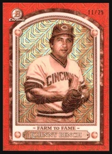 2020 Bowman Chrome Farm To Fame JOHNNY BENCH Orange Mojo Refractor /25 #FTF-JB