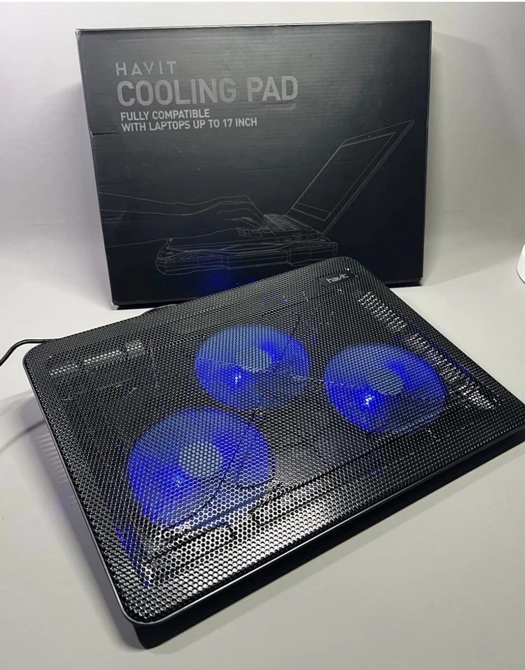 Gaming Laptop Cooler Fan Cooling Pad Riser Metal Stand Fits 12 - 17 inch Laptops - Image 2 of 4