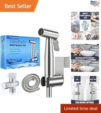 Versatile Bathroom Bidet Sprayer Kit with Complete Hose Set - Brushed Nickel