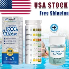 8 in 1 Pool&SPA Water Test Kit (100pcs) for Well & Tap,+E.coli Bacteria Tests