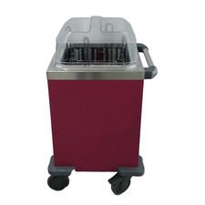 B.PRO Tellerspender Mobil Edelstahl/Rot unbeizt f&uuml;r 60 Teller TS-1 18-33 KIDS