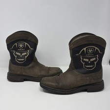 Ariat Youth WorkHog VentTEK Skull Cowboy Boot Square Toe Size 6
