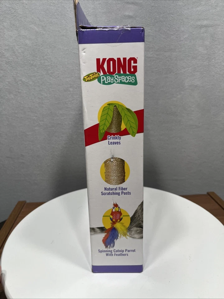 Kong Play Spaces Tiki Twirl & Bat Around Catnip atividade gato gatinho brinquedo 13x11" - Imagem 4 de 4