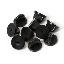 50 Black Rubber Pin Backs Lapel Pin Backs Pin Safety Back Brooch Tie Replacement