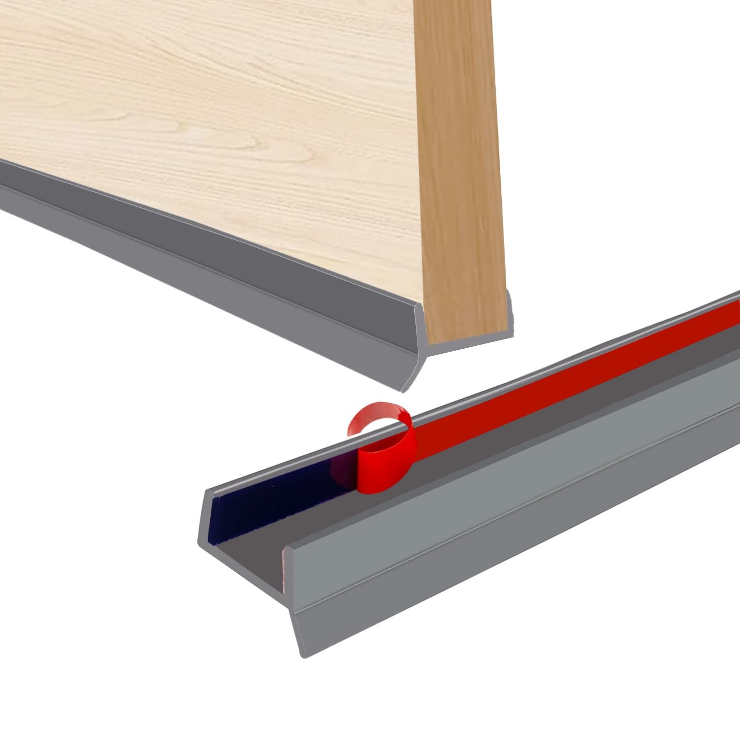 Joint pour plinthe de cuisine en élastomère souple noir de 2.5 m