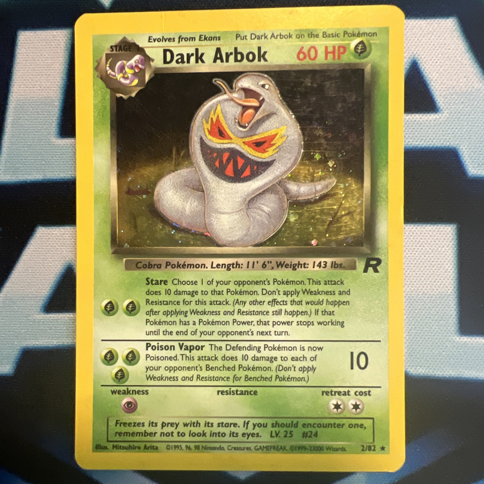 Dark Arbok 2/82 Holo Rare Team Rocket Card WOTC Pokemon TCG LP 🌀SWIRL 🌀