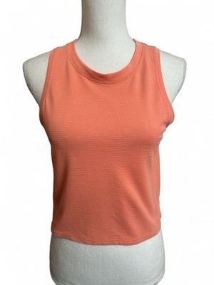 Lululemon Women's S 4-6 Coral Tech Muscle Crop Tank Top Tech Running (READ)