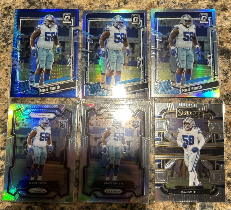 Mazi Smith Rookie Lot 6 Football Cards 2023 Panini Select Dallas Cowboys Set RC