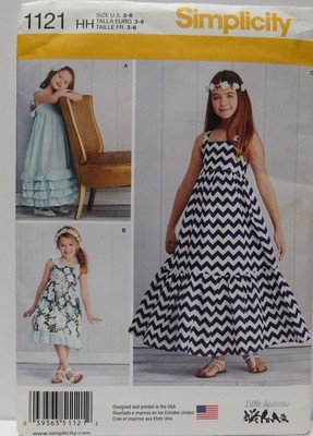 Simplicity 1121 Child's strap sun dress pattern, size 3, 4, 5, 6, Sparrow, uncut